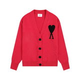 Ami arauneifknittingv neckfall and winter woolen coatoutwear single-breasted outwearcardigan big heart high weight