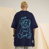 Men T Shirt Bear Graffiti Couple Short Sleeve T-shirt