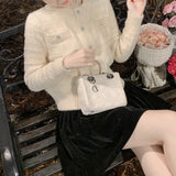 Women Knitwear Autumn and Winter round Neck Sweater Loose Knitted Cardigan