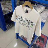 saint m t shirts s.m landscape letter graphic crew neck pullover short sleeve top