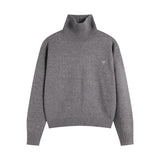 Heavy weight! ami araunriflove wool long sleevesloose turtleneck knitting shirt fall and wintercoupletops
