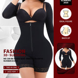 Shapewear bodysuit long sleeves waist and abdomen tightening