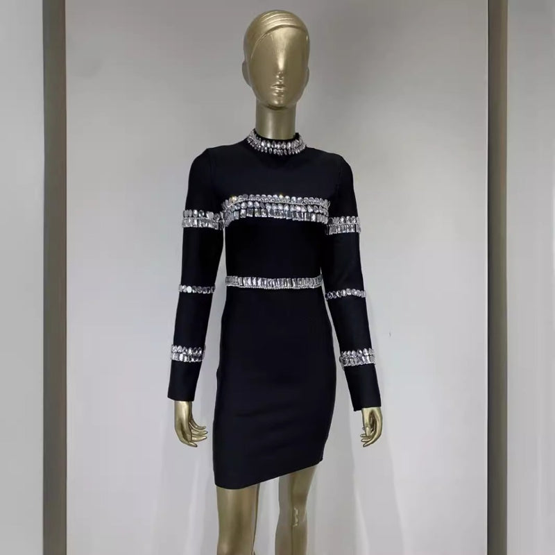 Women Dresses Long Sleeve Bandage Dress Slim Fit Party Dress (Ont0408)