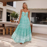 Women Dresses Summer Sling Long Backless Dress (Jkw0408)