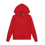 Wool topssweatshirt zipper hooded outwearrl small malaf embroidered macaron color cardiganknitting shirt sweater