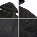 Women Trench Coat Long Cardigan Hooded Coat Outdoor Raincoat