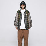 Unisex Jacket Autumn Plaid Retro Coat