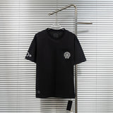 Ch hip-hop t shirts ch short-sleeved sanskrit cross flocking printingloosecasual american heavy weight short-sleeved