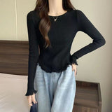 Women Knitwear Autumn and Winter Tassel round Neck Sweater Slim Top
