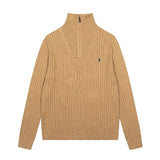 Rl ralph lauren pony fall/winter zip-up turtleneck top - couple's casual loose knit wool sweater - warm women's