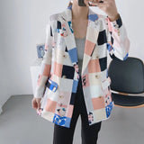 Women Suits Autumn Printed Double Breasted Suit Jacket