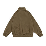 Unisex Jacket Vintage Color Stitching Stand-Collar Sports Jacket for Men and Women Casual Loose Jacket