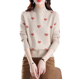 Women Knitted Pullover Turtleneck Sweater Autumn and Winter Loose Casual Sweater