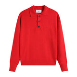 Ami araunrif classic small heart embroidertopseasiest for match wool knitting shirt sweaterpololong sleeves