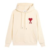 Heavy weightami aheoineheartembroiderfall and wintercasual hooded long-sleeved sweatshirtcoupleloose hoodie