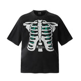saint m t shirts s.m vintage skeleton print crew neck pullover short sleeve top