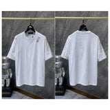 Ch hip-hop t shirts spring and summer ch couple hole pin embroidery handmade patch short sleeve high street american casual