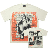 Hip-hop t-shirts - american style "my school" print, vintage washed, distressed short sleeve tee, trendy tee