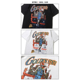 Hip-hop t-shirts: american high street style, short sleeve, basketball flame warriors skull print, trendy loose fit tee