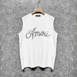 Amiri tank top silver ring snake letterprinting