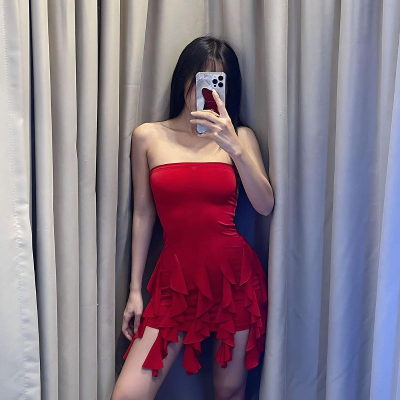 Women Dresses Ribbon Hip Skirt Sexy Dress