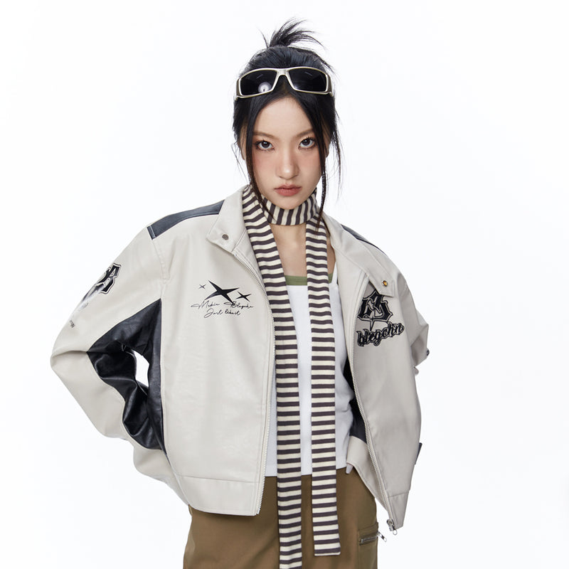 Unisex Jacket Fall Locomotive Style Pu Jacket