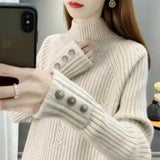 Women Knitwear Autumn and Winter Turtleneck Knitwear Loose Sweater