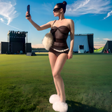 Coachella Dress Spring Women's Tube Top Splicing Slim Fit Dress