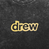 Drew house tshirt r d@ew rubber stripe letter graphic washed vintage short sleeve wholesale