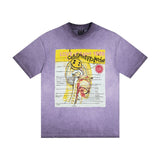saint m t shirts Spring and summer s.m heavy industry washed and fried color round neck pullover short sleeve