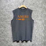 Amiri tank top with damaged letter horizontal stripesprinting