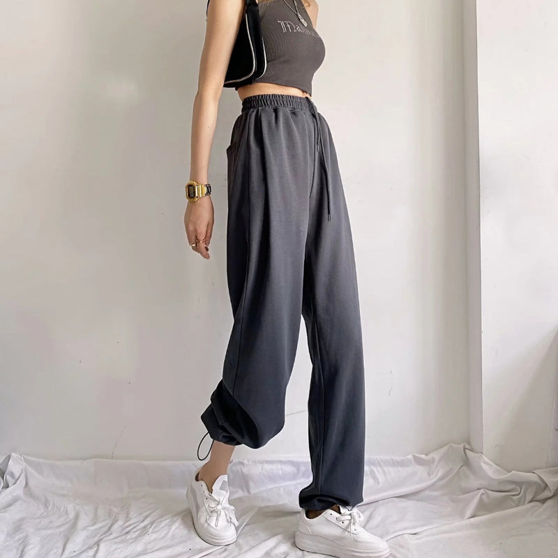 Women Sweatpants Autumn Leisure Ankle Banded Pants Straight Sweatpants Harem Pants