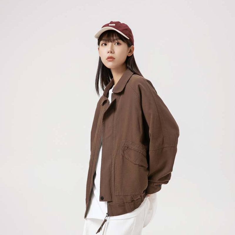 Unisex Jacket Fall Retro Workwear Washed Jacket