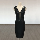 Women's Wedding Dress Gilding Dress V-neck Strap Sheath Tight Bandage Dress