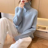 Women Knitted Pullover Turtleneck Sweater Autumn Winter Sweater Top