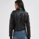 Women Leather Jacket Autumn Tassel Motorcycle Pu Leather Jacket Leather Coat Women's Short Coat