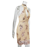 Women Evening Gown Summer Backless Sexy Sequins Dress