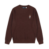 Rl small malav bear embroidercasual wool couple sweatshirtsweatertopspullover round neck knitting shirt