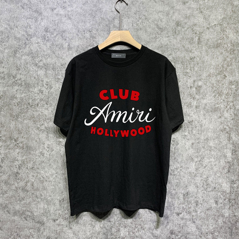 Amiri t shirts hollywood club printing short sleeve