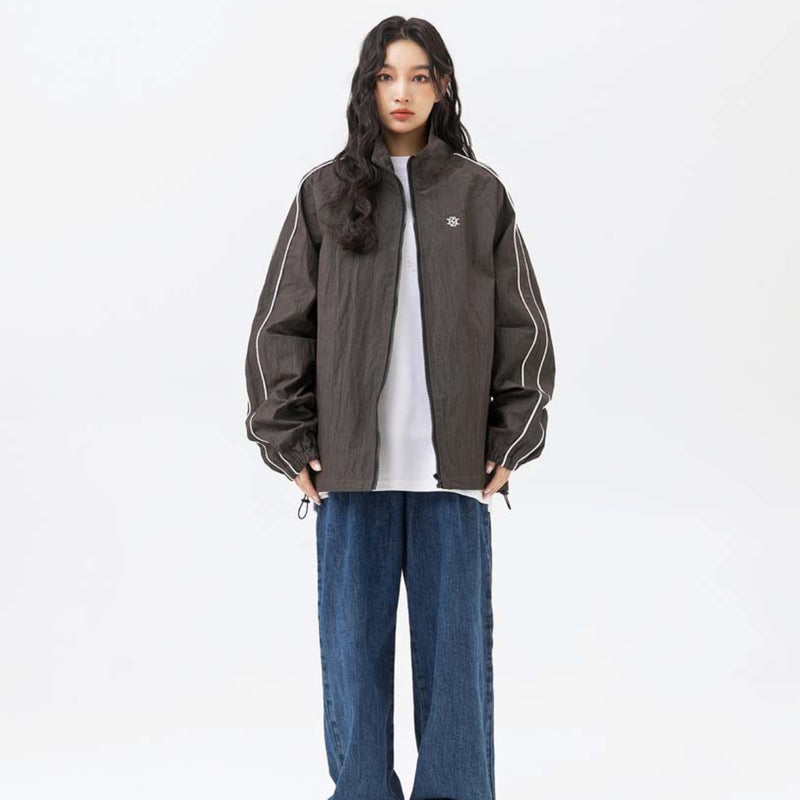 Unisex Jacket Autumn Embroidery Stand Collar Jacket