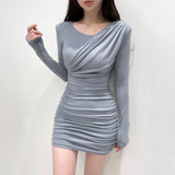 Women Dresses Long Sleeve Narrow Skirt