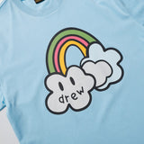Drew house tshirt r collection d@ew rainbow & cloud cartoon graphic crew neck short sleeve tee