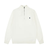 Rl ralph lauren pony half-zip wool sweater - couple's casual knit turtleneck top - autumn/winter relaxed fit