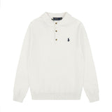 Rl ralph lauren polo collar wool sweater - warm women's fall/winter button-down casual loose knit