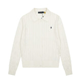 Macaron color rl small malaf polo collar knittingoutwear dopamine fall and winter women's couple cardigan woolen coat
