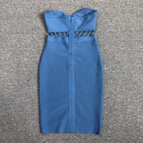 Women Evening Dress Summer Sexy Hollow out Bandage One-Piece Dress
