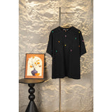 Ch hip-hop t shirts ch short-sleeved inkjet distressed t-shirt round neck loosecasualpure cotton american heavy weighttrendy