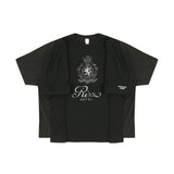 Rizz hotel badge printing fake two pieces protocolindex american high street deconstructed patchwork short sleeve t-shirt