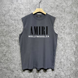 Amiri tank top bone sleeve printing