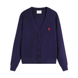 Ami arauneifknittingv neckcardigan small heart high weight fall and winter woolen coat outwear single breasted